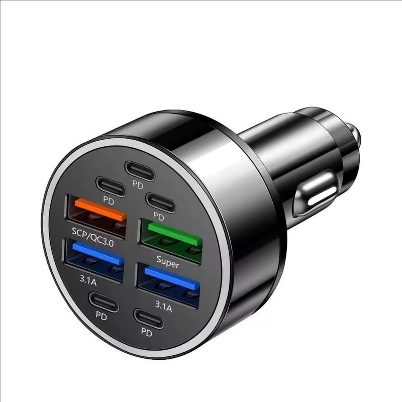 Bluejw USB C Car Charger, 5 Port (4 USB A & 1 USB C) PD 30W QC 3.0 Fast Charging Automobile Adapter for iPhone, iPad Pro, Samsung, Android Phones & Tablets - Image 2